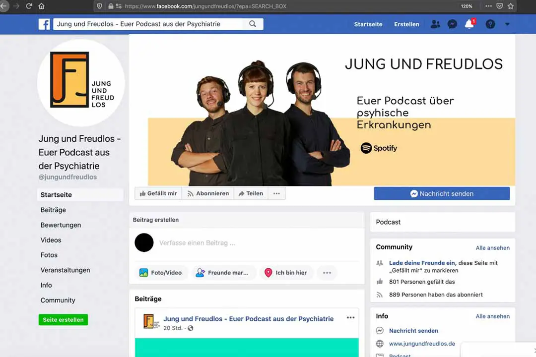 jung und freudlos facebook page ansicht